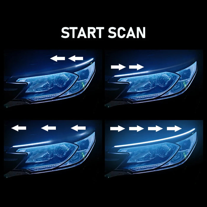 2X Super Bright Led Drl Car Daytime Running Light 12V Flexible Waterproof Turn Signal Yellow Neon Lamp