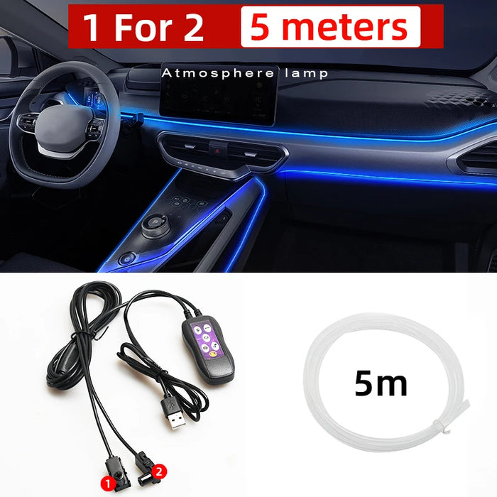 64-Colour Usb Car Interior Lights Sound Control Rgb Ambient Lamp
