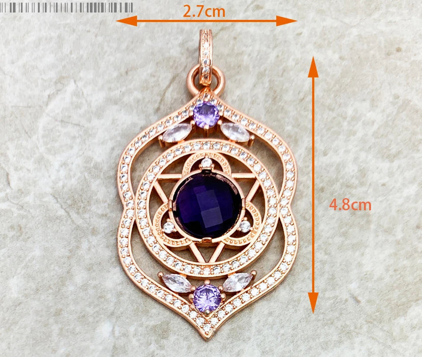 925 Sterling Silver Aztec Tiger Chakra Amulet Pendant Mythical Compass Jewelry For Women & Men