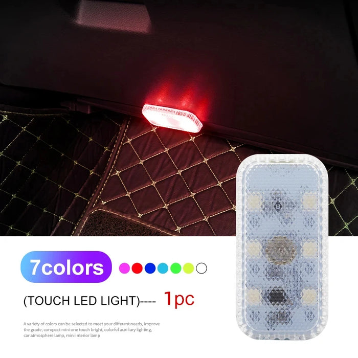 Mini Wireless Usb Car Interior Led Light Roof Door Trunk Storage Box Touch Control