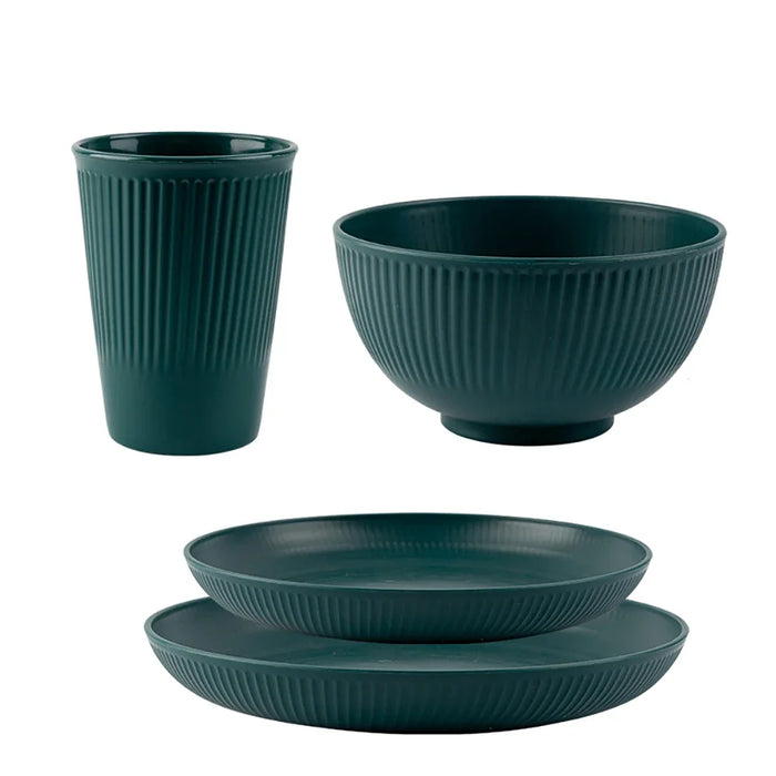 4 Piece Eco Friendly Tableware Set For Camping