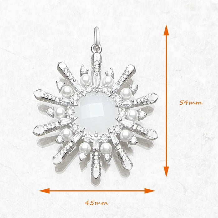 925 Sterling Silver Sparkling Winter Sun Pendant Jewelry For Women
