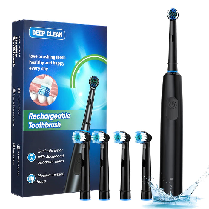 Rechargeable Electric Toothbrush With 4 Heads