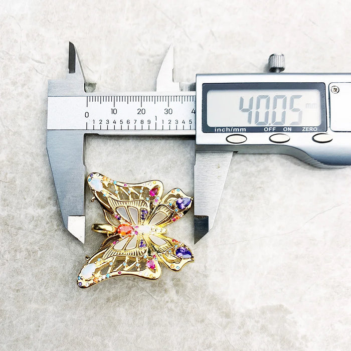 925 Sterling Silver Golden Butterfly Pendant Accessory For Women