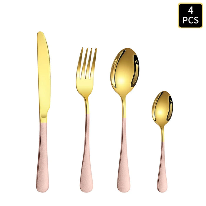 4 / 6 / 16 / 24 Piece Stainless Steel Cutlery Set For Home Restaurant Hotel Party