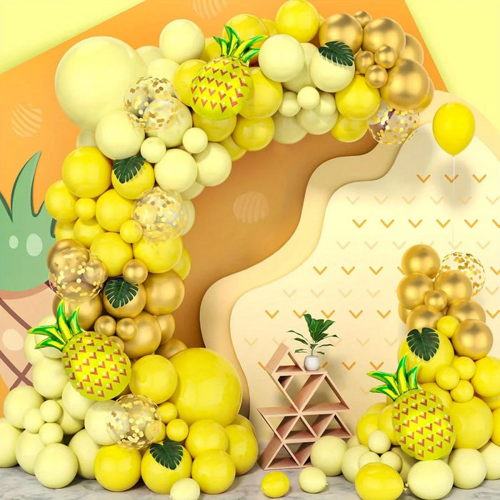 106Pcs Pineapple Balloon Garland Arch Kit Wedding Birthday Party Anniversary Graduation Festival Easter Room Decoration
