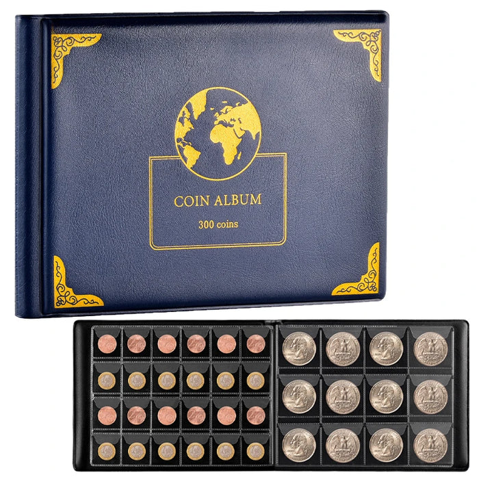Coin Collection Book For 300 Pockets Storage Box For 20/25/27 Coins Organizer Case For Collectors