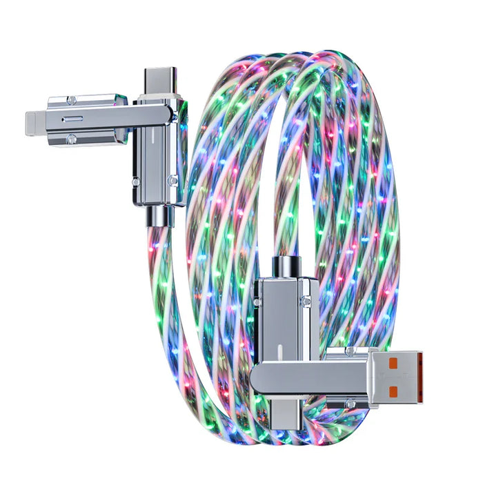 Multicolour Led Fast Charging Cable 4 In 1 Type C Usb