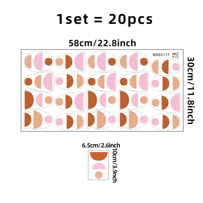 Boho Geometric Wall Decals 20Pcs Minimalist Nursery Stickers