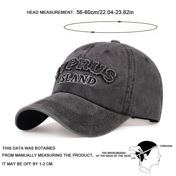 Unisex Washed Baseball Cap Adjustable Sunscreen Hat For Spring / Autumn