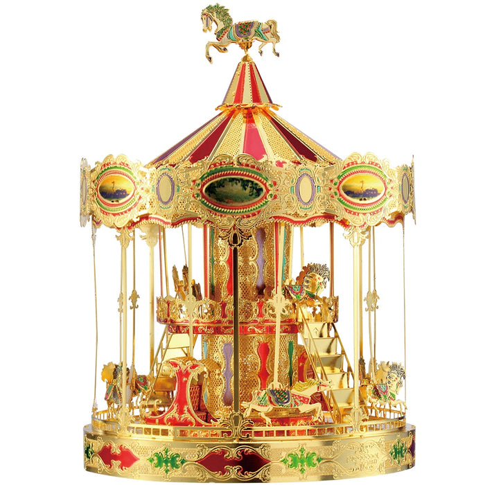 3D Metal Puzzle Model Kit Merry Go Around Diy Jigsaw Toy For Adults