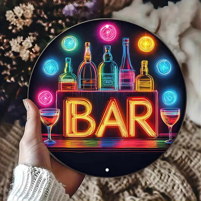 Retro Round Bar Sign For Cafe Or Beach House Decor