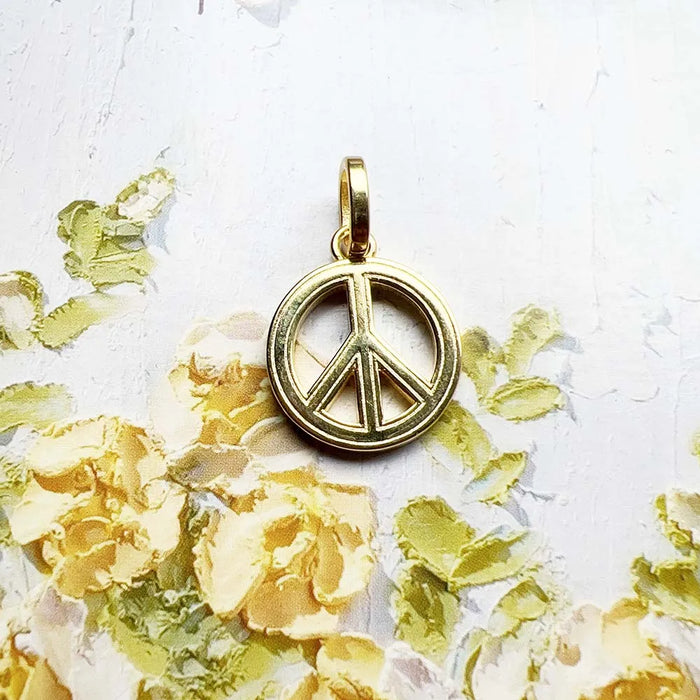 925 Sterling Silver Rainbow Peace Pendant & Gold Plated Classic Gift For Women