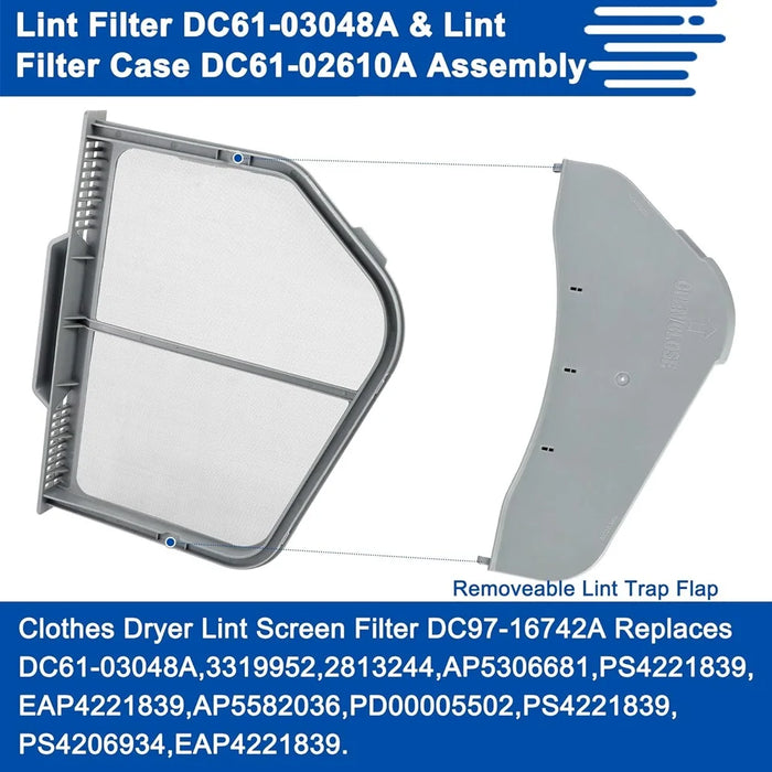 Dc97-16742A Lint Trap For Samsung Dryer Lint Trap Stainless Steel Lint Trap Screen Parts Dv456Ethdsu / Aa Dv45H7000Ew / A2