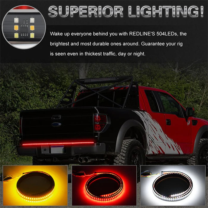 12V 48 / 60 Led Car Brake Turn Signal Light Strip For Pickup Truck Rear Tail Double Flash