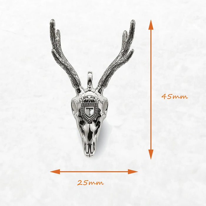 925 Sterling Silver Deer Antler Pendants Punk Fashion Jewelry For Men Rebel Street Style Gift Accessories