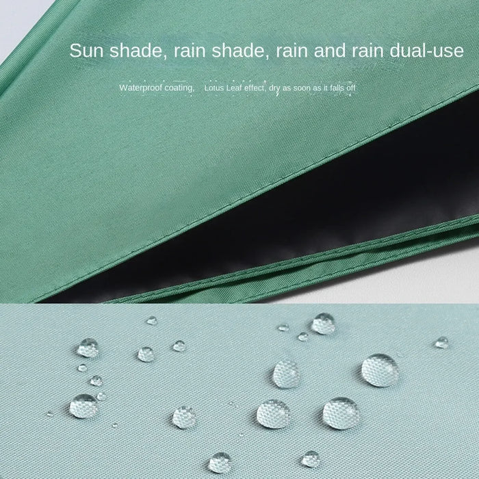 Compact Dual Use Sun Umbrella with Rubber Handle