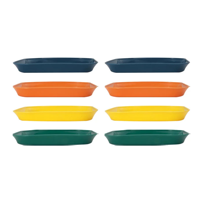 4 / 8 / 12 Piece Reusable Plastic Snack Plates Perfect For Home Camping Weddings And Parties