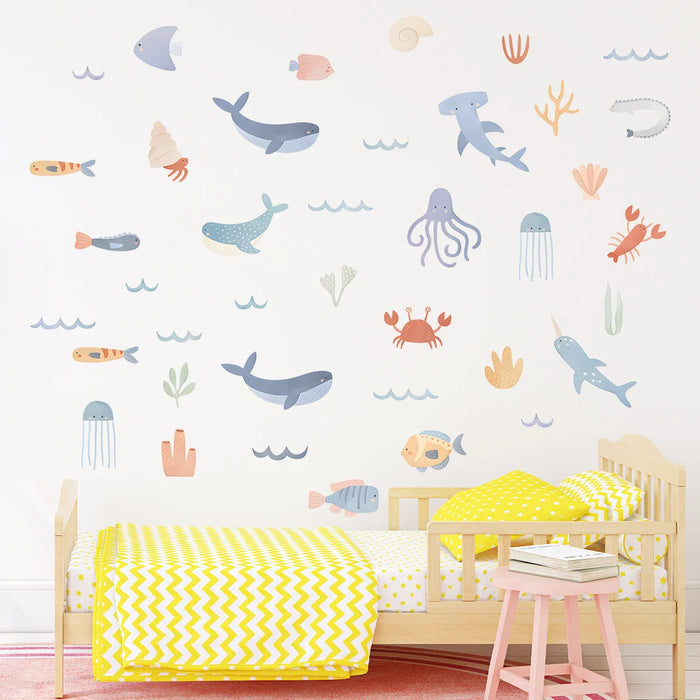 Cartoon Marine Animal Wall Sticker For Home Decor