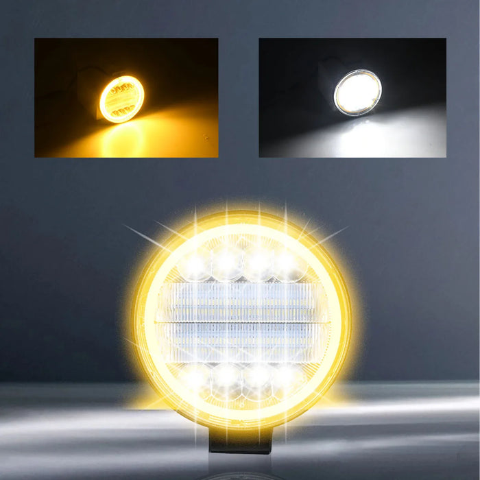4 72W Led Work Light Combo Spot Flood 6000K Off Road Driving Amber Fog Lamp