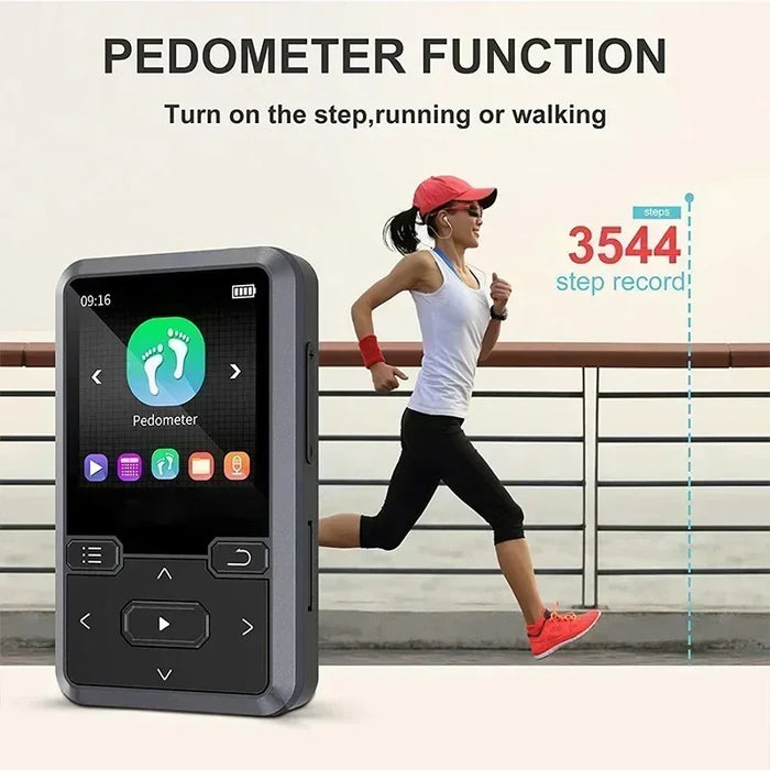 32Gb Mini Clip Mp3 Player With Bt 5.0 Pedometer Fm Radio 1.44 Screen