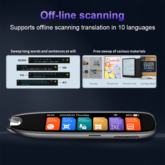S65 Translation Pen Scan Reader Device Text Scanning Reading Translator Real Time Intelligent Text Scanning Point Reading Pen