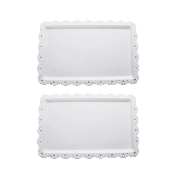 Reusable Pp Square / Rectangular Dessert Plates For Events
