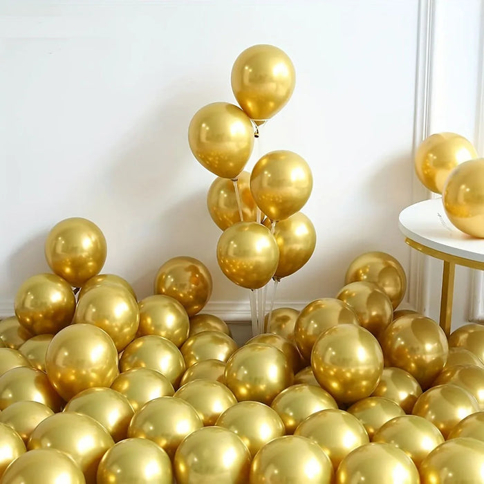 108Pcs Silver And Gold Latex Balloon Metal Balloon Arch Kit For Disco Parties Birthday Parties Graduation Ceremony Decorations