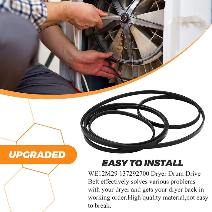 We12M29 We03X29897 We12X21574 Dryer Drum Drive Belt Replace We12M22 We120122 Ap4565702 Ps3408299 134163500 89-1 / 2 Inches Length
