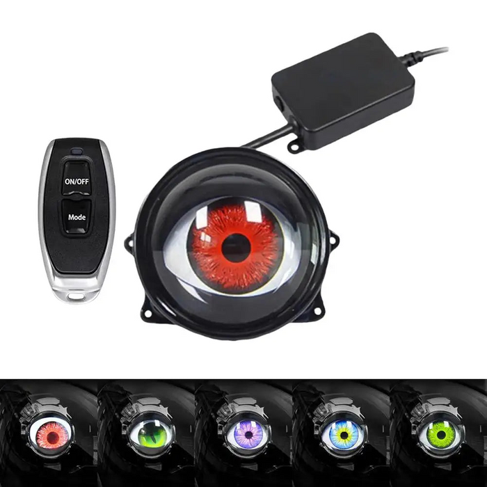 3 Car Devil Eyes Lens Lights Dynamic Demon Headlight Kit With Remote Control