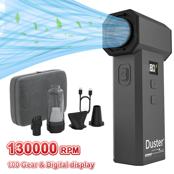 200W Mini Turbo Jet Electric Air Duster 100 Gears Dust Cleaner Gun Cleaning Blower Tool