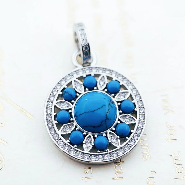 925 Sterling Silver Blue Pendant Fashion Jewelry For Women