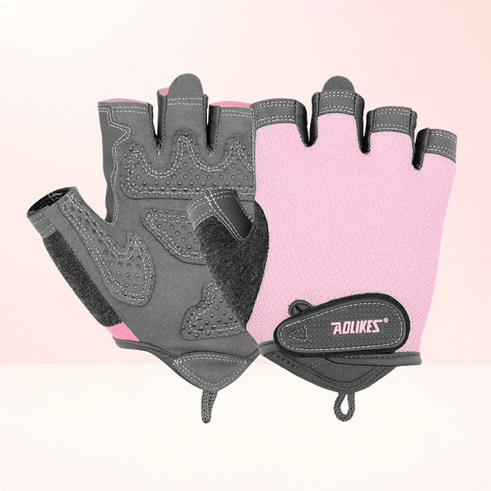 Pair of Half Finger Gym Gloves Unisex Wrist Weightlifting Gear