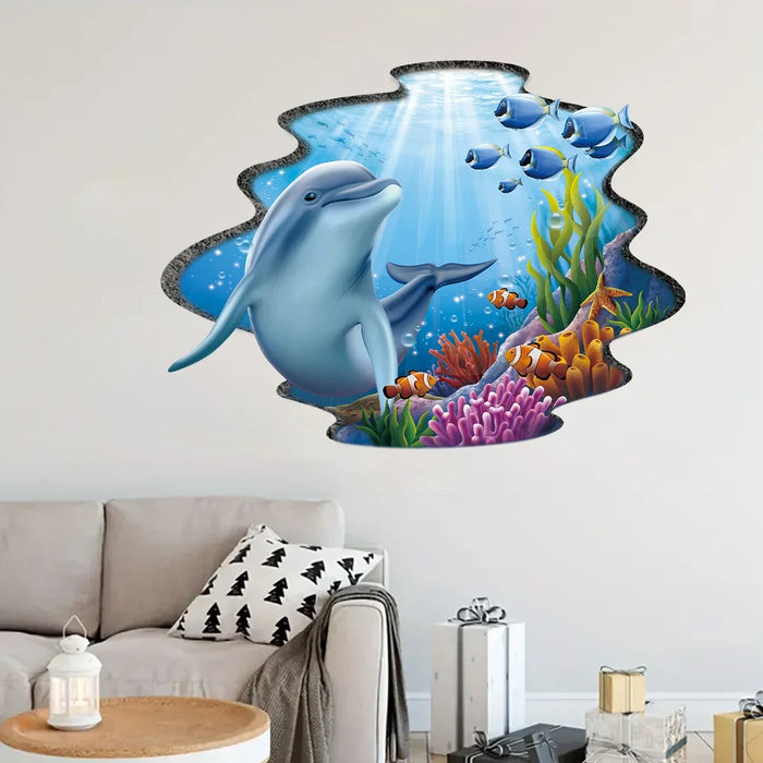 Whimsical Dolphin Wall Stickers For Kids Room Decor