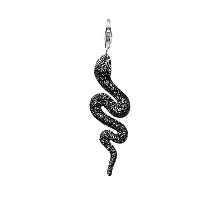 925 Sterling Silver Black Snake Pendant Trendy Gift For Women & Men