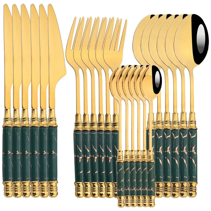 24 Piece Stainless Steel Cutlery Set For Kitchen Dining