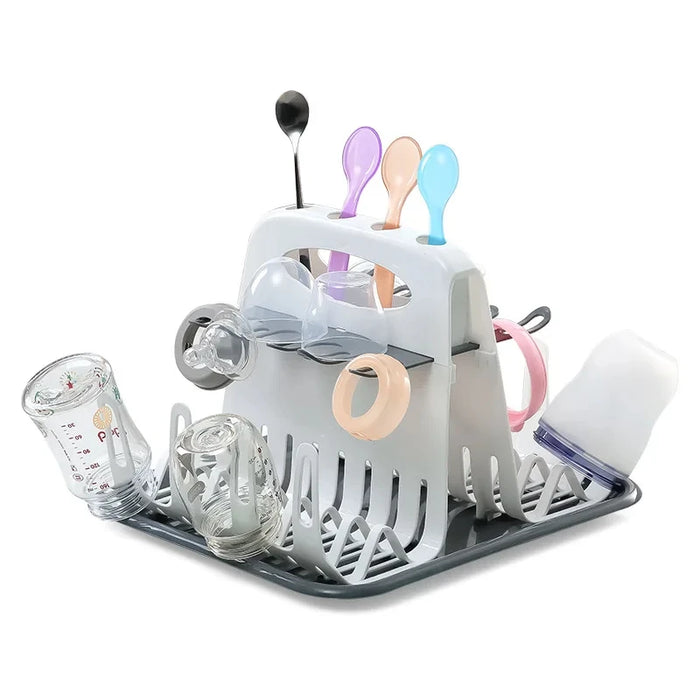 Portable Baby Bottle Drying Rack With Drain Tray