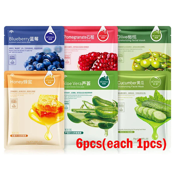 12 Piece Fruits Face Mask Set For Moisturizing & Firming