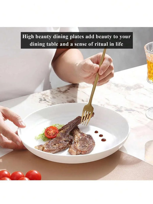 4 / 8 / 12 Piece Reusable Dessert Plates Dishwasher & Microwave Safe Ideal For Home Parties Picnics & Camping