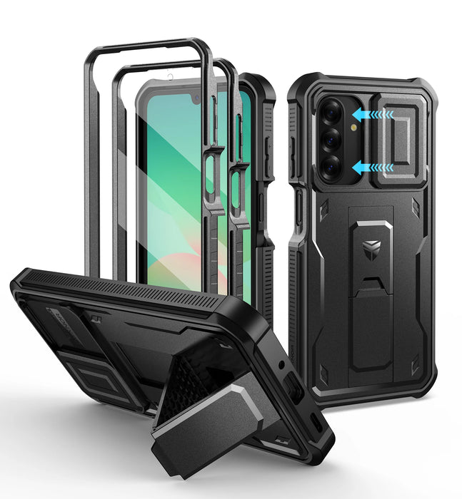 For Samsung Galaxy A26 6.7 Inch Heavy Duty Military Grade Shockproof Phone Case With Screen Protector Camera Case Kickstand