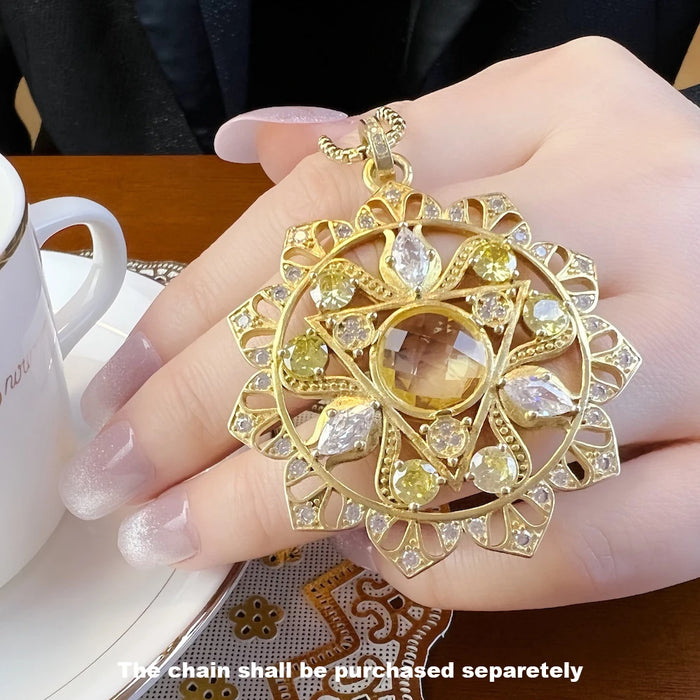 925 Sterling Silver Sun Chakra Pendant Solar Plexus Jewelry For Women