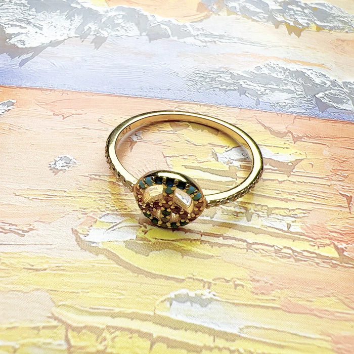 925 Sterling Silver Colourful Peace Gold Europe Style Fine Jewelry Women