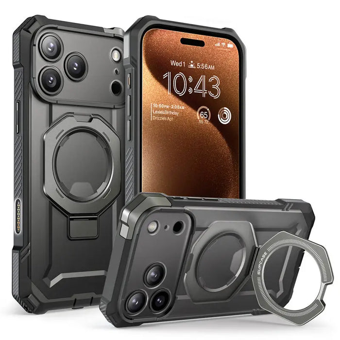 For Iphone 17 Pro Max Ub Grip Heavy Duty Rugged Magnetic Phone Case With Stand & Camera Control Capture Button
