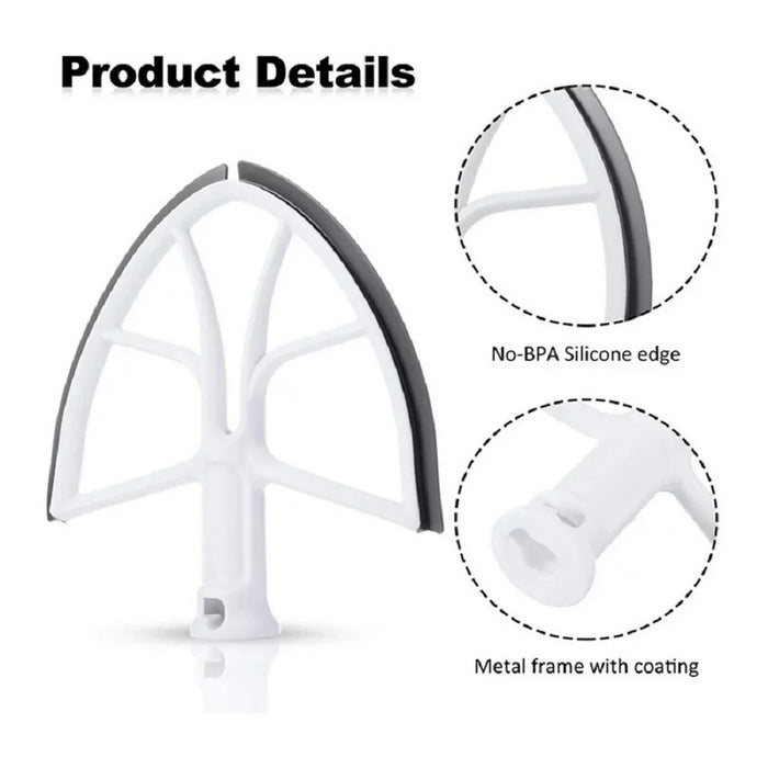 Silicone Edge Beater Paddle Bowl-Lift Stand Mixer Home Kitchen Mixing Attachment Replacement For Kitchenaid 6-Quart
