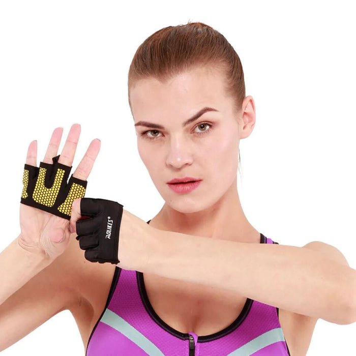Anti Slip Gym Gloves For Men & Women Half Finger Workout Grip