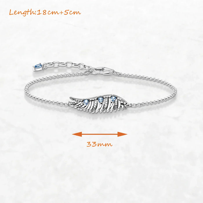 925 Sterling Silver Bohemia Phoenix Wing Bracelet Link Chain For Women