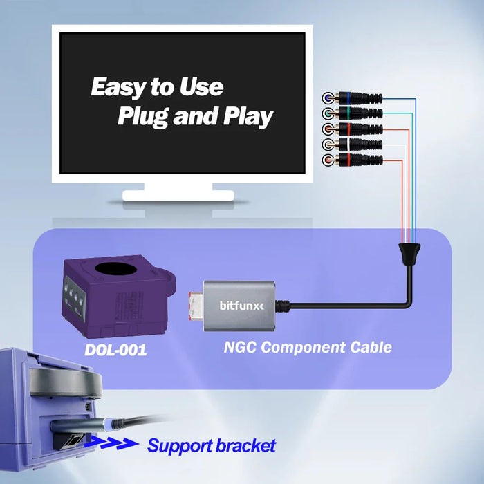 For Nintendo Gamecube Ngc Digital Av Output High Quality Image Component Video 5Rca Ypbpr Cable