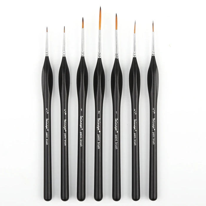 7 Piece Fine Detail Paint Brush Set For Art Acrylic Watercolour Oil Models