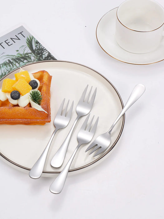 4 Piece Fruit & Dessert Fork Set For Delicate Cakes