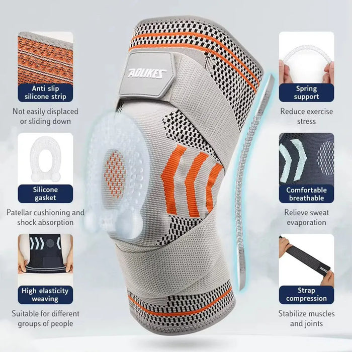 Knee Support Brace Elastic Compression Protector Pad For Sports Injuries